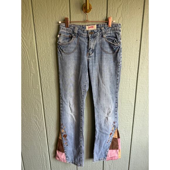 Girls Vintage Patchwork Bongo Flare Jeans Size 12 - Picture 1 of 5